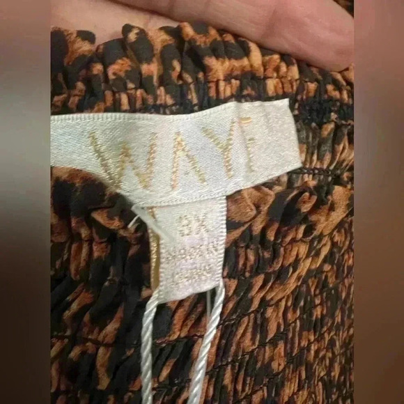WAYF Jackie Animal Print Smocked Top - Size 3XL - NWT - Picture 7 of 9
